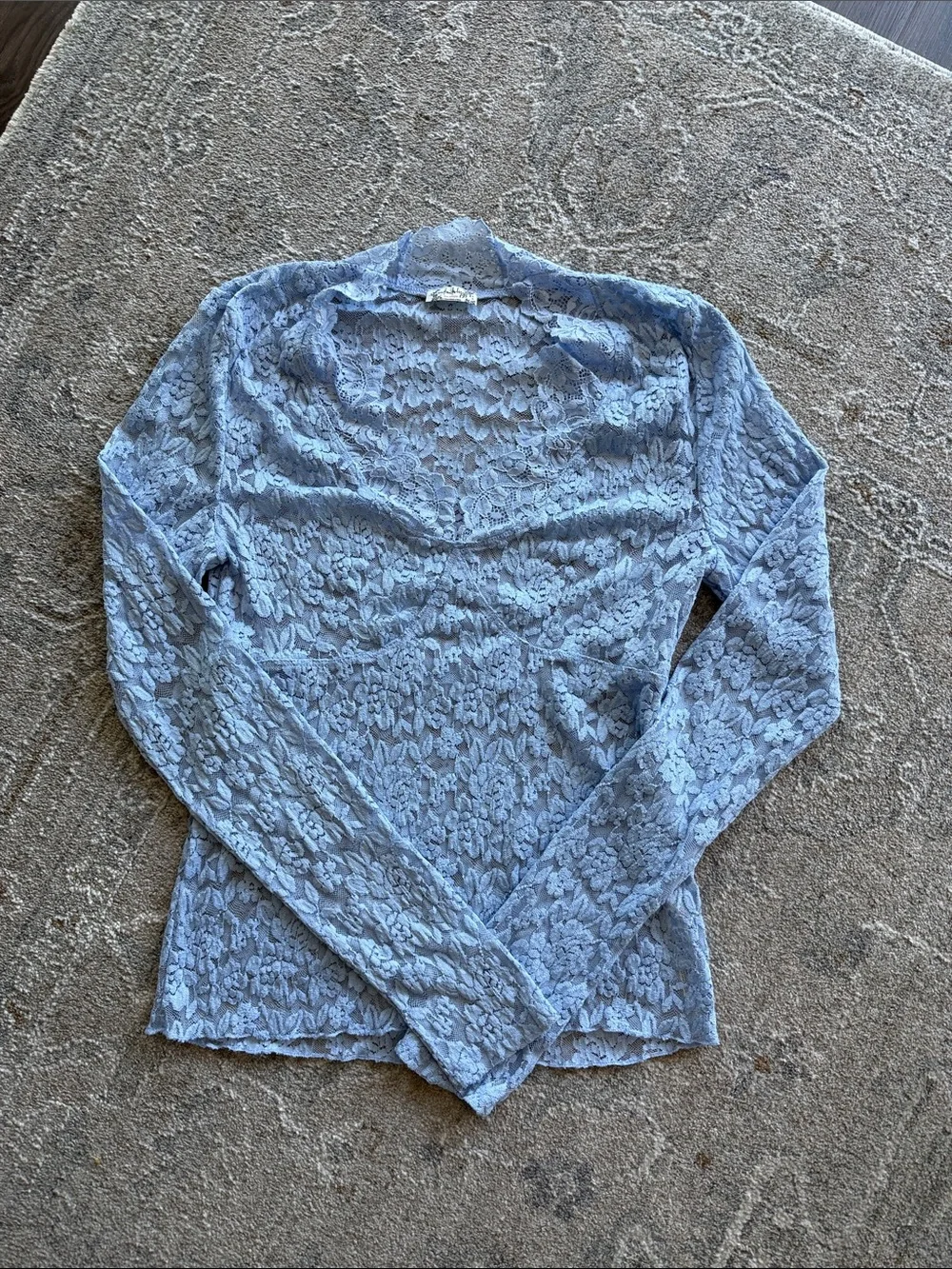 All Day Lace Long Sleeve Light Blue